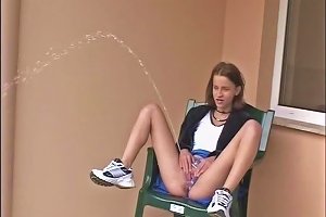 Sexy Kinky Skinny Teen Outdoor Power Piss 3